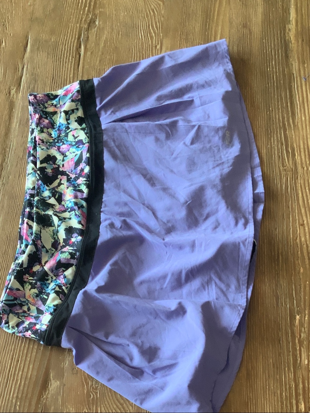Lavender Athletic Skort with Printed Waistband